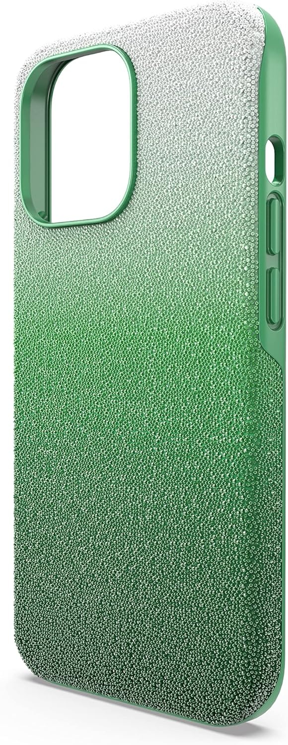 image:imageSwarovski High Phone Case for iPhone 14 with Integrated Bumper Silver Crystals Part of The High CollectionGreen