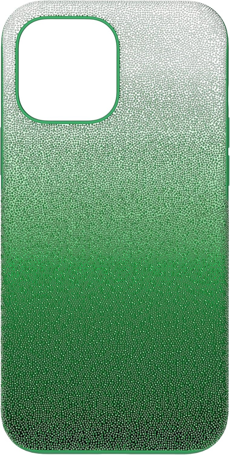 image:imageSwarovski High Phone Case for iPhone 14 with Integrated Bumper Silver Crystals Part of The High CollectionGreen
