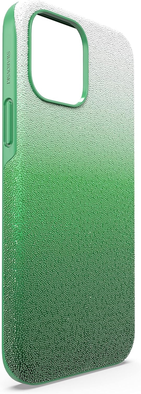 image:imageSwarovski High Phone Case for iPhone 14 with Integrated Bumper Silver Crystals Part of The High CollectionGreen