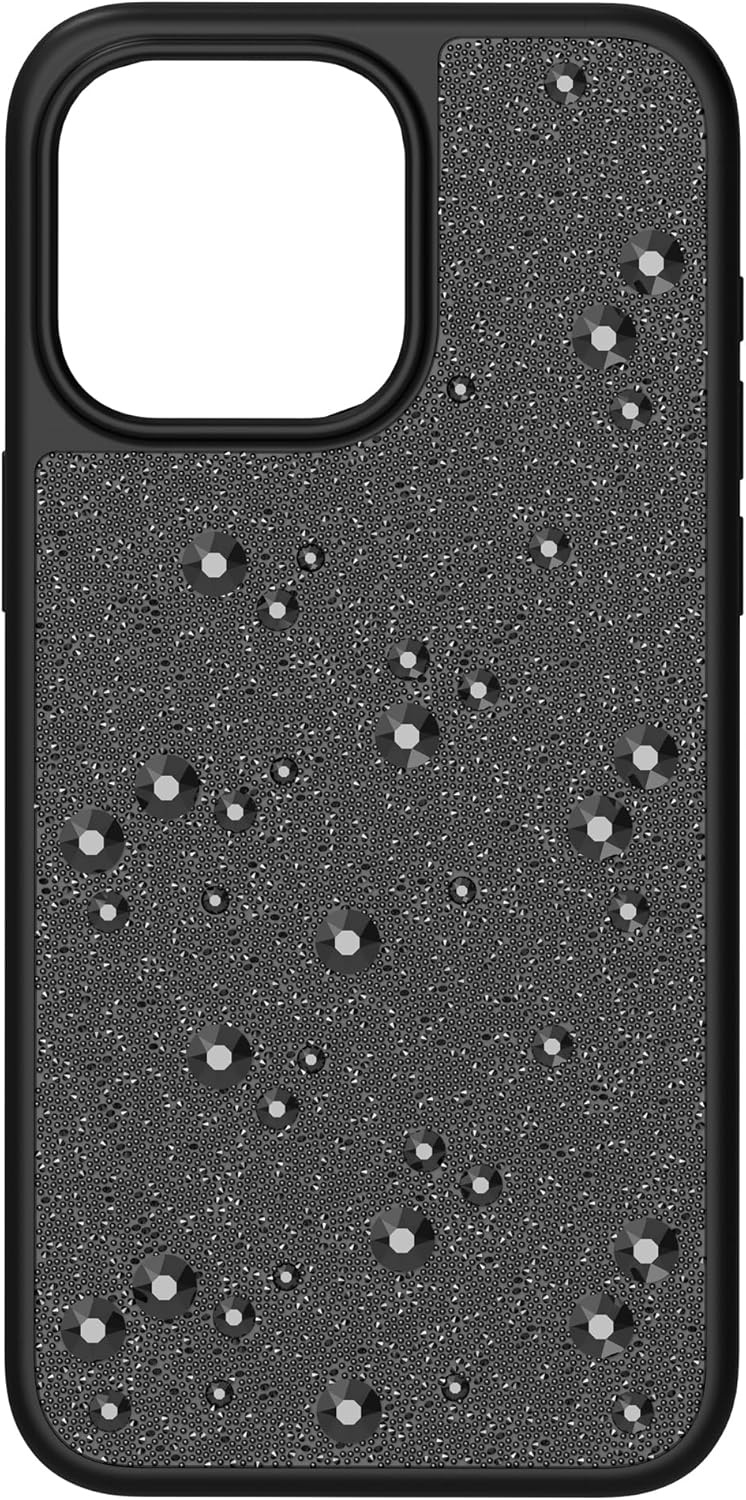 image:imageSwarovski High Smartphone Case for Apple iPhone 15 Pro Black Swarovski Crystal Fabric with Black Flatback Crystals Part of the Swarovski High CollectionBlack