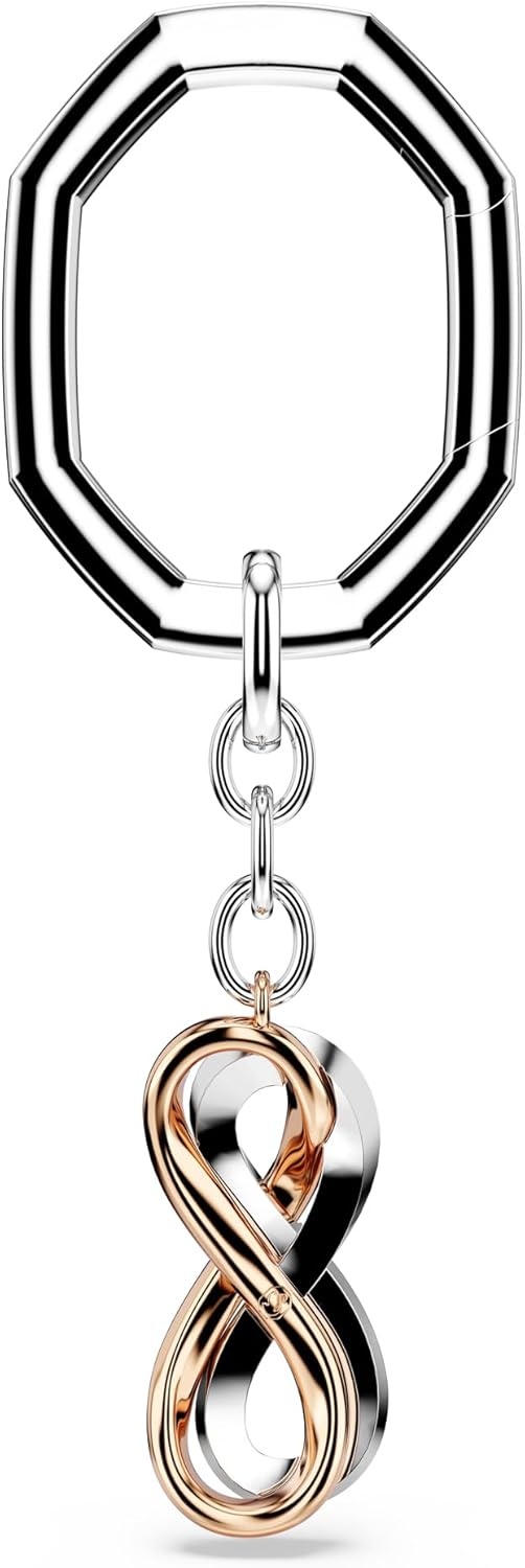 image:imageSwarovski Hyperbola Key Ring Double Infinity Symbol Motif with Clear Crystals in Mixed Metal Finish Part of the Swarovski Hyperbola Collection