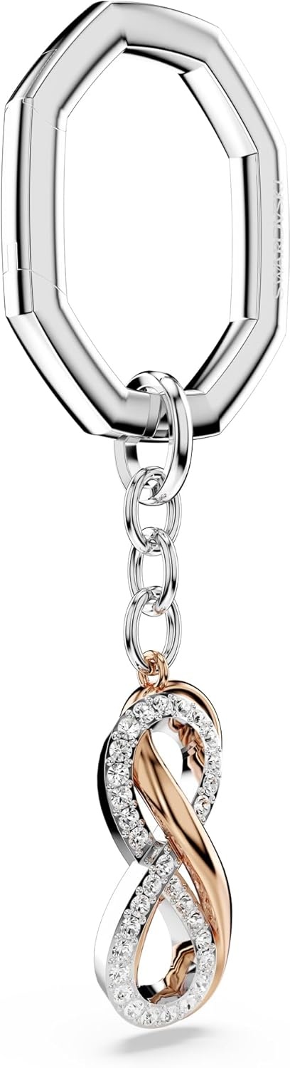 image:imageSwarovski Hyperbola Key Ring Double Infinity Symbol Motif with Clear Crystals in Mixed Metal Finish Part of the Swarovski Hyperbola Collection