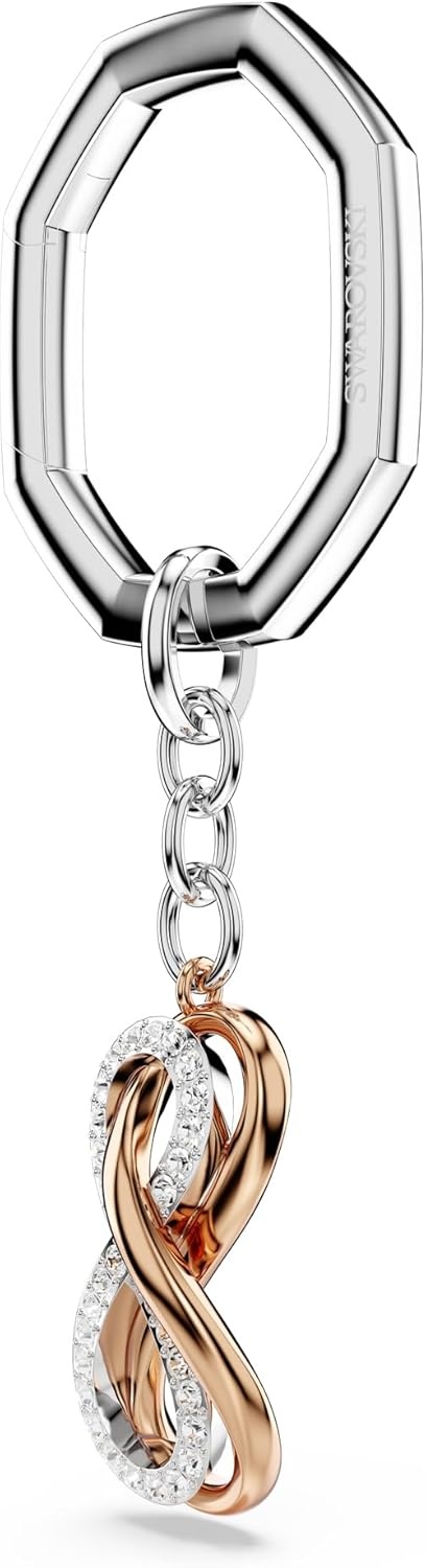 image:imageSwarovski Hyperbola Key Ring Double Infinity Symbol Motif with Clear Crystals in Mixed Metal Finish Part of the Swarovski Hyperbola Collection