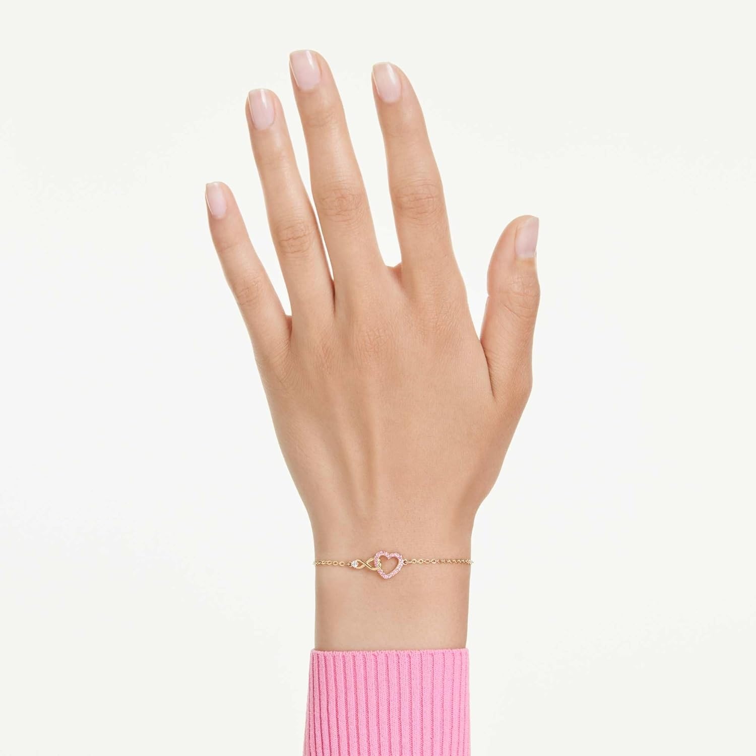 image:imageSwarovski Hyperbola bracelet Round cut Pav Infinity and heart Pink GoldtSwarovski One plated