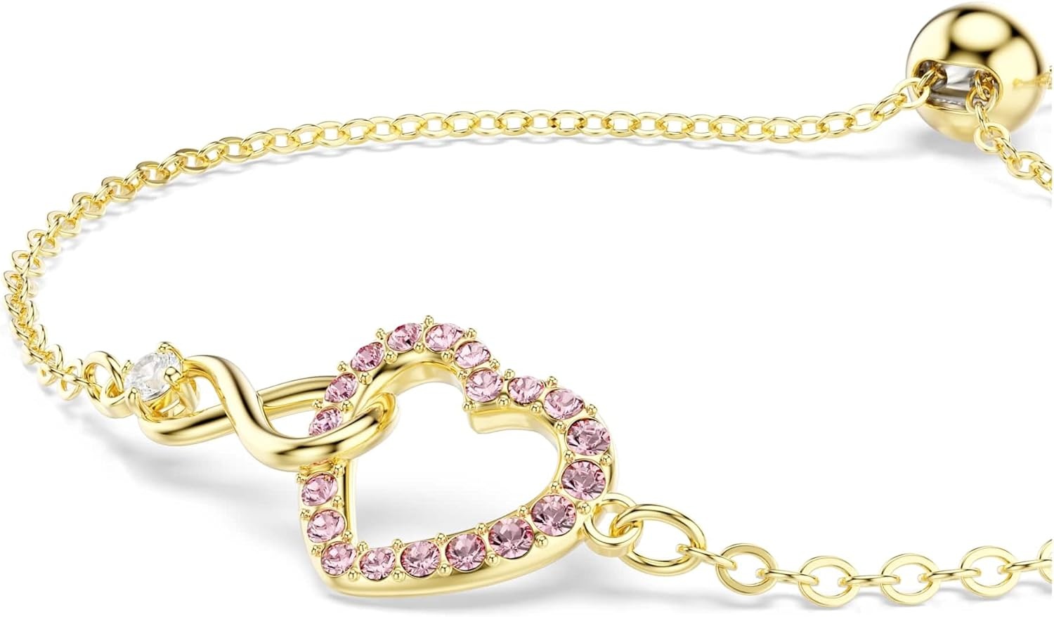 image:imageSwarovski Hyperbola bracelet Round cut Pav Infinity and heart Pink GoldtSwarovski One plated