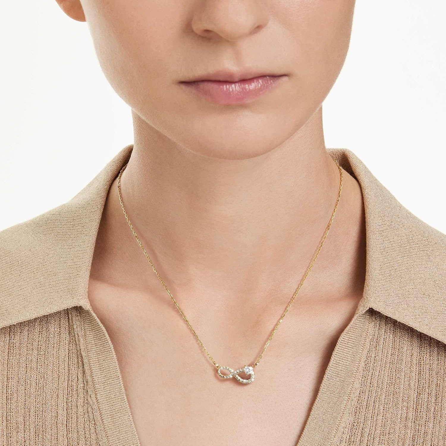 image:imageSwarovski Hyperbola necklace Heart cut Pav Infinity White Goldtone plated