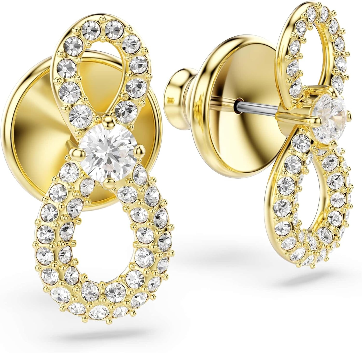 image:imageSwarovski Hyperbola stud earrings Round cut Pav Infinity White Goldtone plated