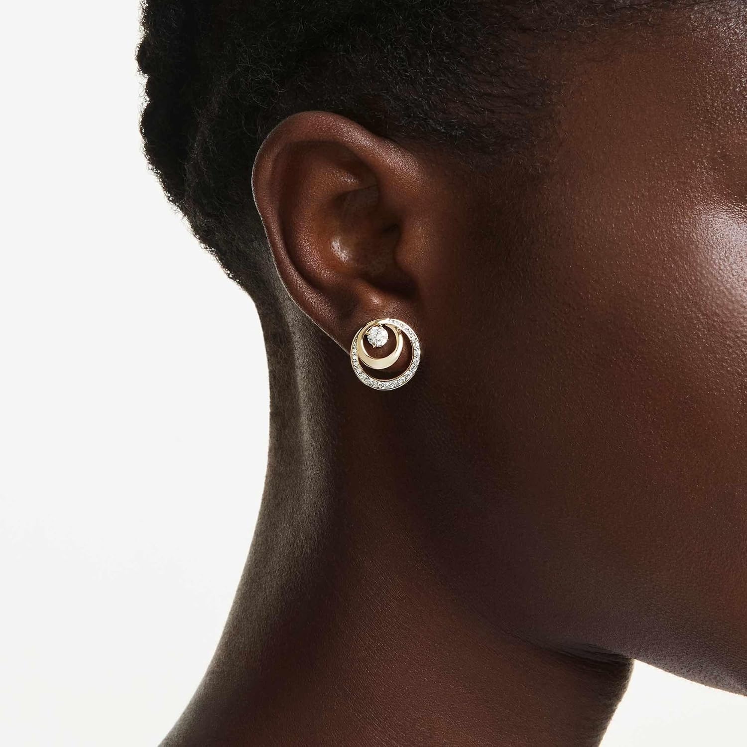 image:imageSwarovski Hyperbola stud earrings Round cut White Goldtone plated Round Cut