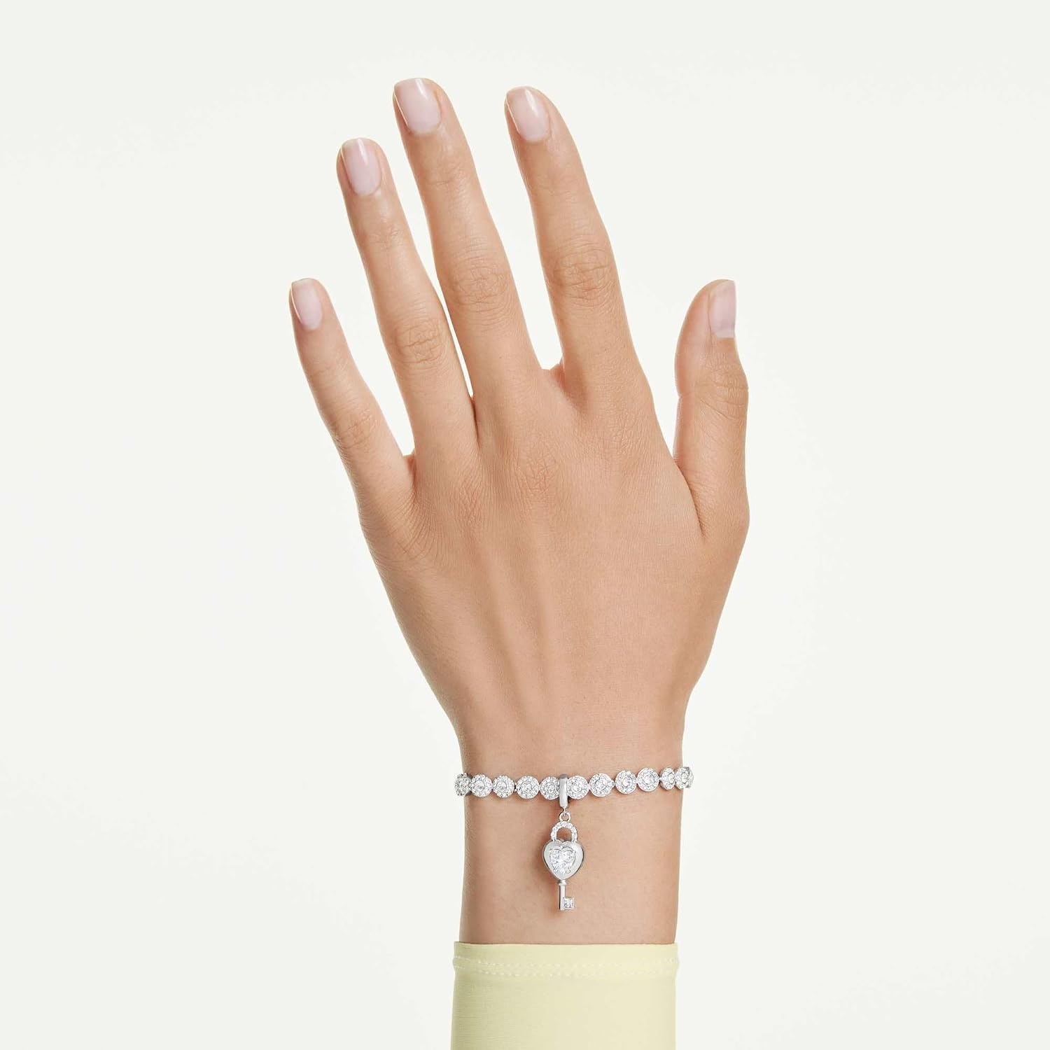 image:imageSwarovski Idyllia charm Mixed cuts Heart with key White Rhodium plated