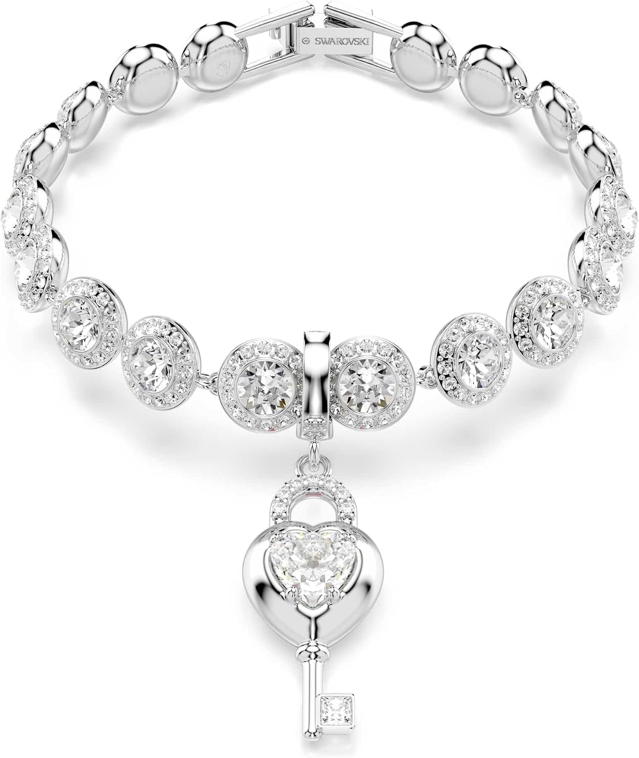 image:imageSwarovski Idyllia charm Mixed cuts Heart with key White Rhodium plated
