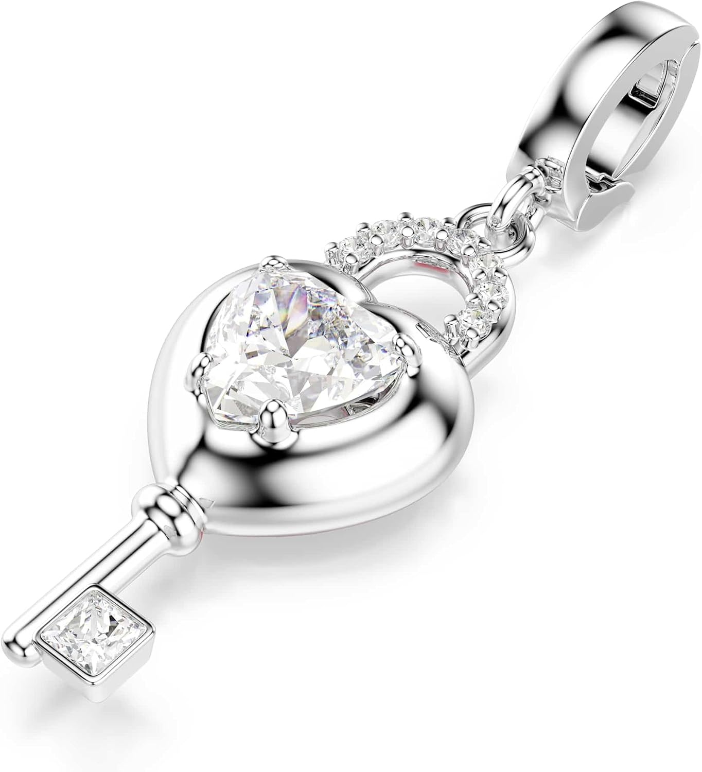 image:imageSwarovski Idyllia charm Mixed cuts Heart with key White Rhodium plated