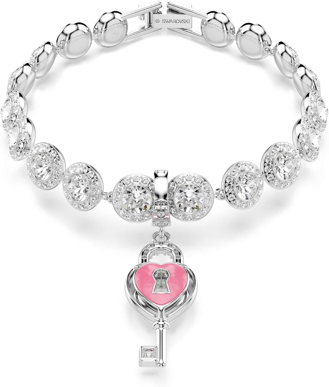 image:imageSwarovski Idyllia charm Mixed cuts Heart with key White Rhodium plated