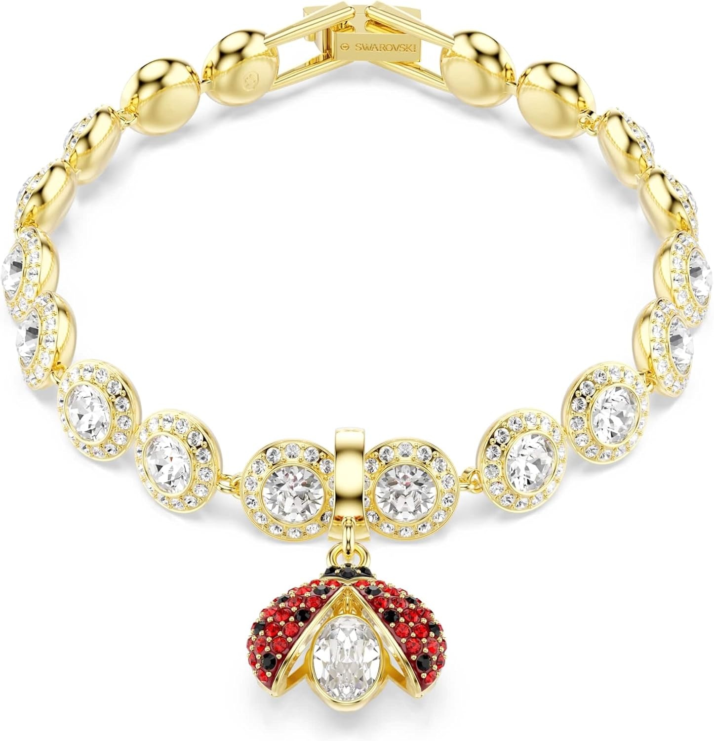 image:imageSwarovski Idyllia charm Mixed cuts Ladybug Red Goldtone plated