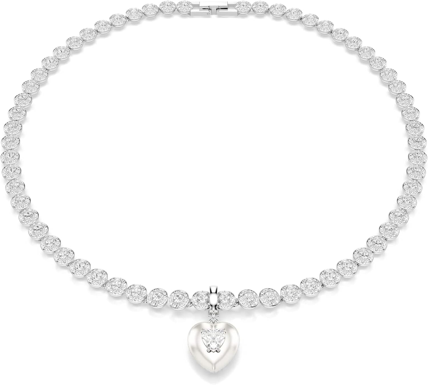 image:imageSwarovski Idyllia charm Mixed cuts Pearlcolored coating Heart White Rhodium plated