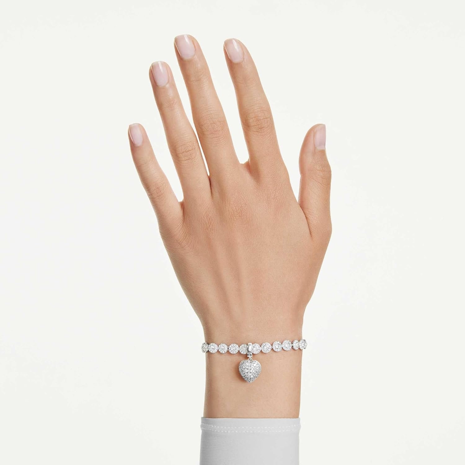 image:imageSwarovski Idyllia charm Mixed cuts Pearlcolored coating Heart White Rhodium plated