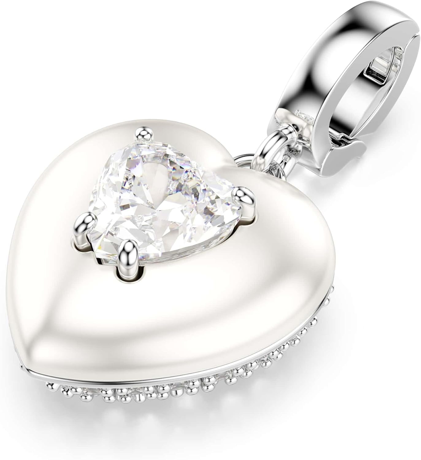 image:imageSwarovski Idyllia charm Mixed cuts Pearlcolored coating Heart White Rhodium plated