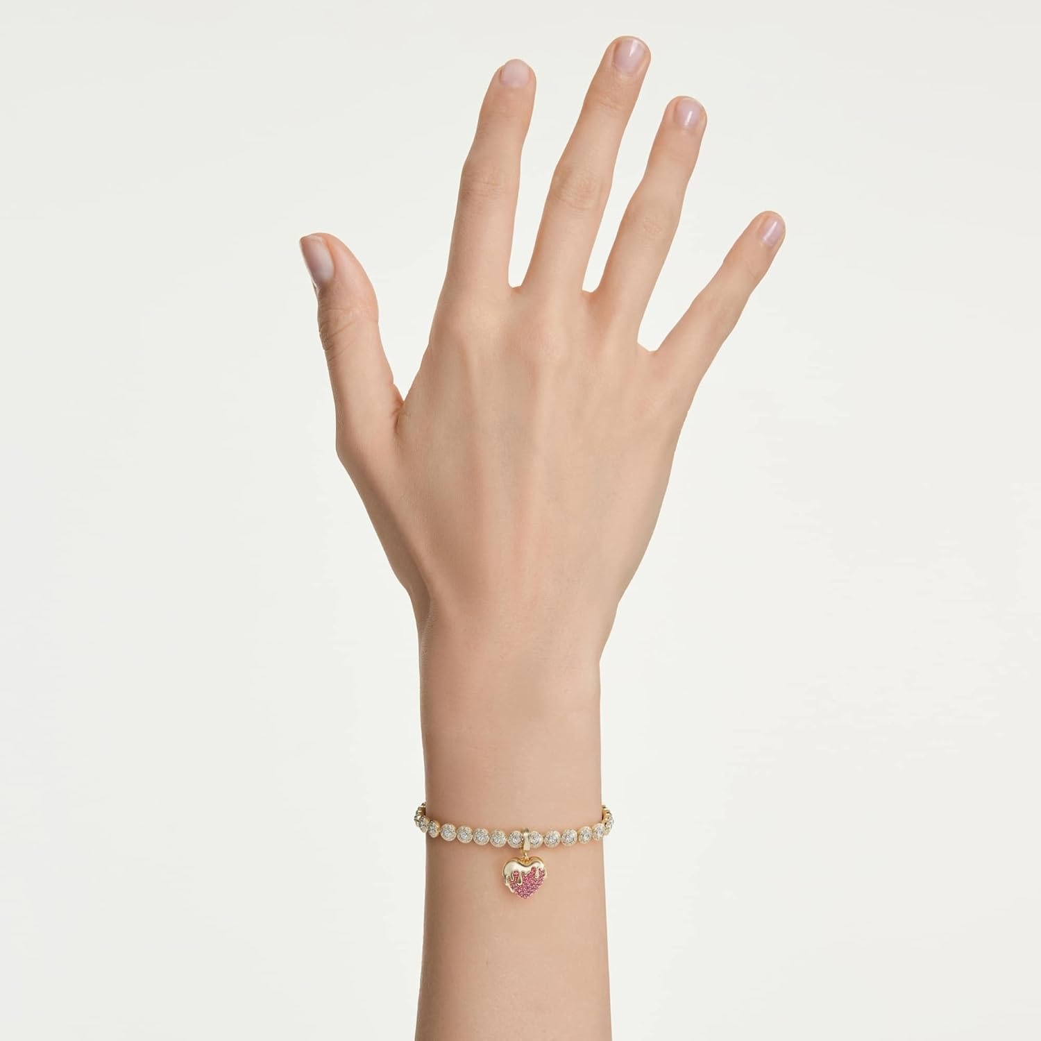 image:imageSwarovski Idyllia charm Round cut Heart Pink Goldtone plated
