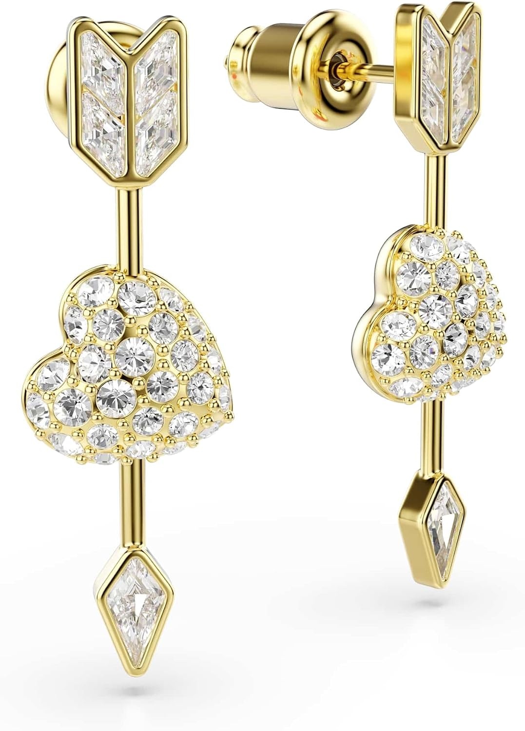 image:imageSwarovski Idyllia drop earrings Mixed cuts Heart with arrow White Goldtone plated
