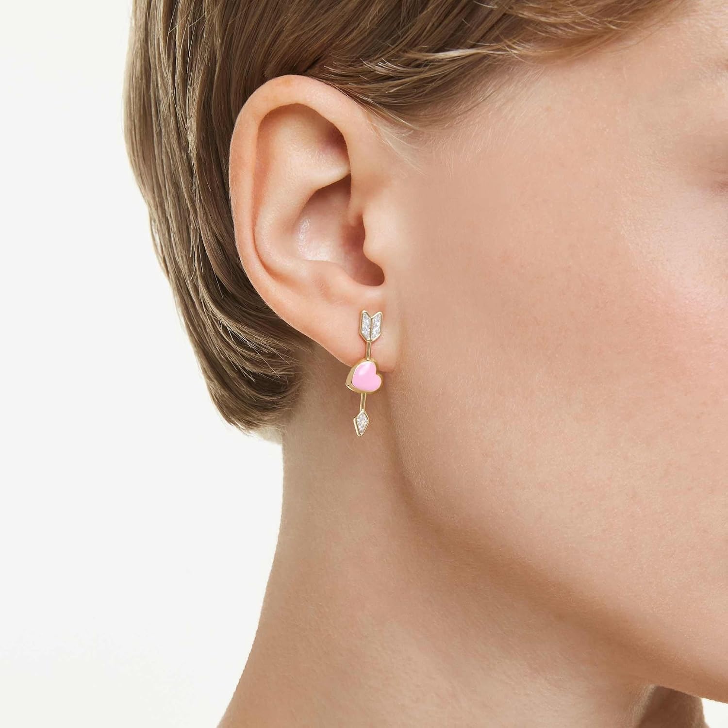 image:imageSwarovski Idyllia drop earrings Mixed cuts Heart with arrow White Goldtone plated