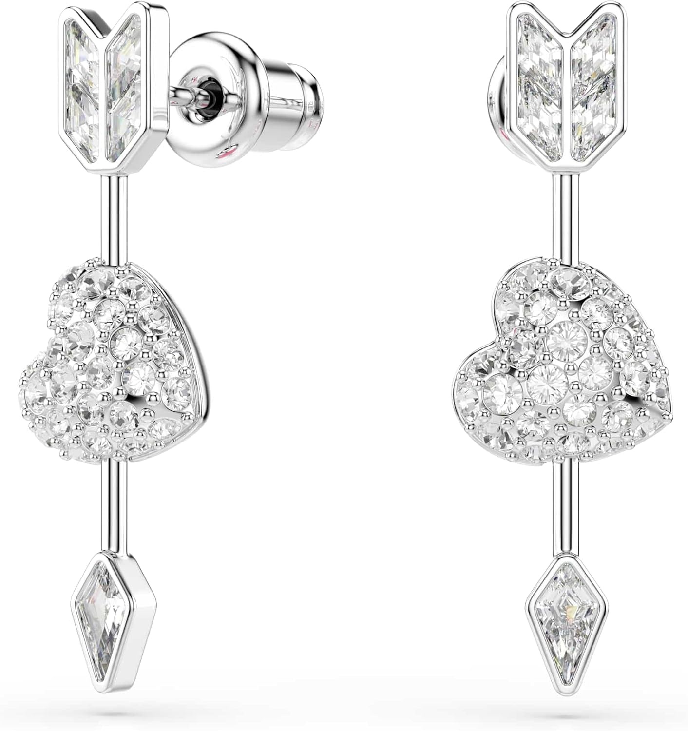 image:imageSwarovski Idyllia drop earrings Mixed cuts Heart with arrow White Rhodium plated