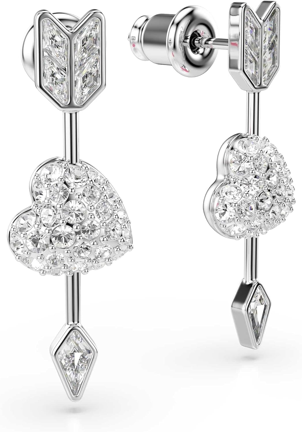image:imageSwarovski Idyllia drop earrings Mixed cuts Heart with arrow White Rhodium plated