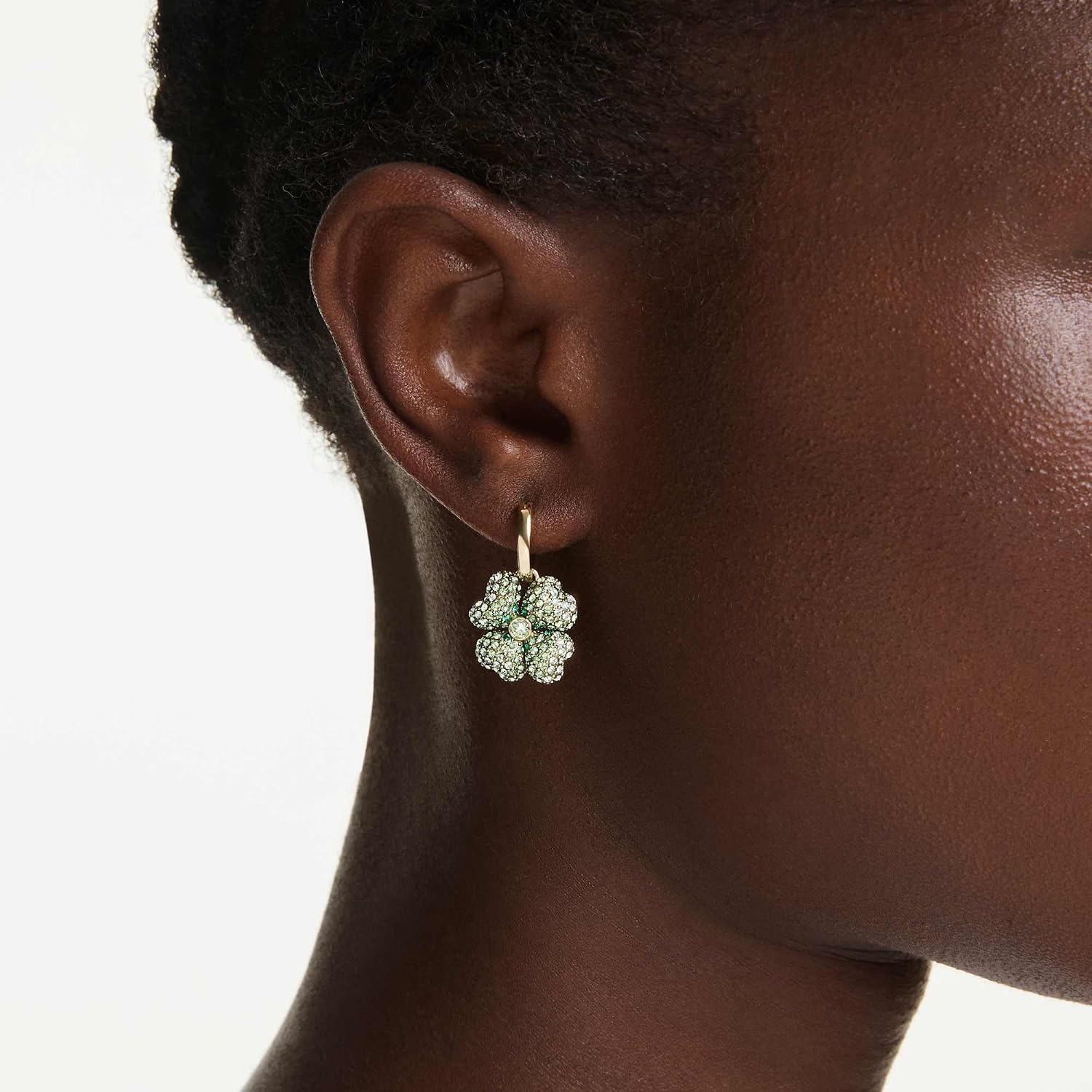 image:imageSwarovski Idyllia drop earrings Set 3 Ladybug Clover Strawberry Multicolored Goldtone plated