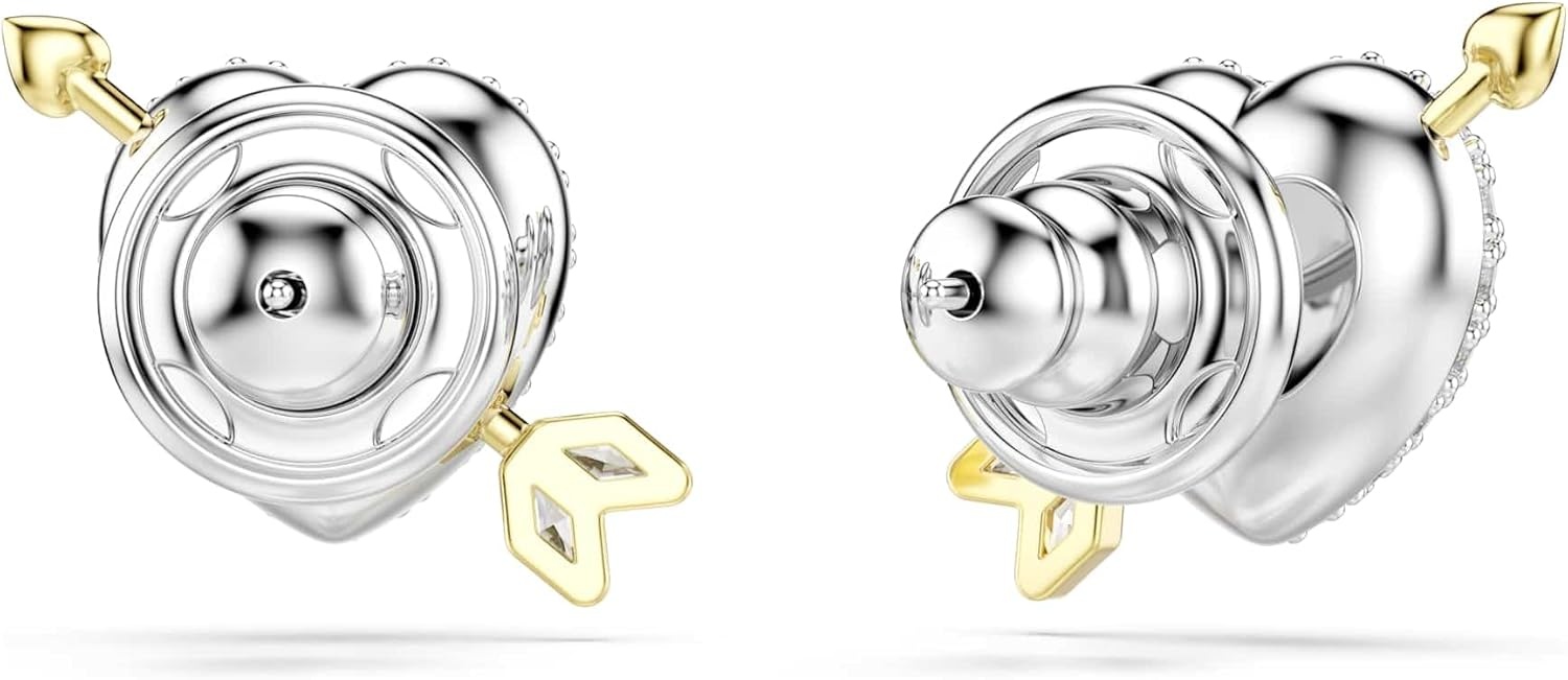 image:imageSwarovski Idyllia stud earrings Mixed cuts Heart with arrow White Mixed metal finish