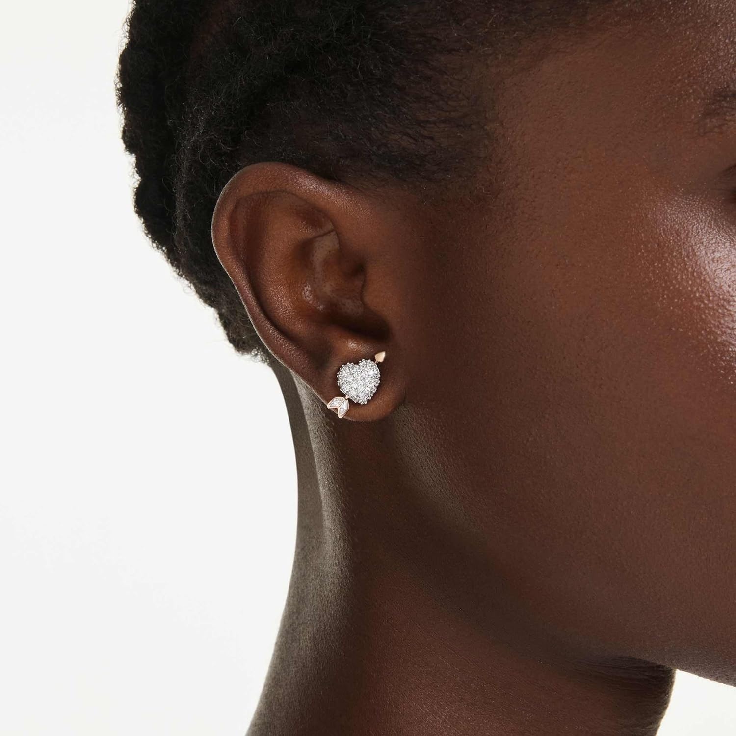 image:imageSwarovski Idyllia stud earrings Mixed cuts Heart with arrow White Mixed metal finish
