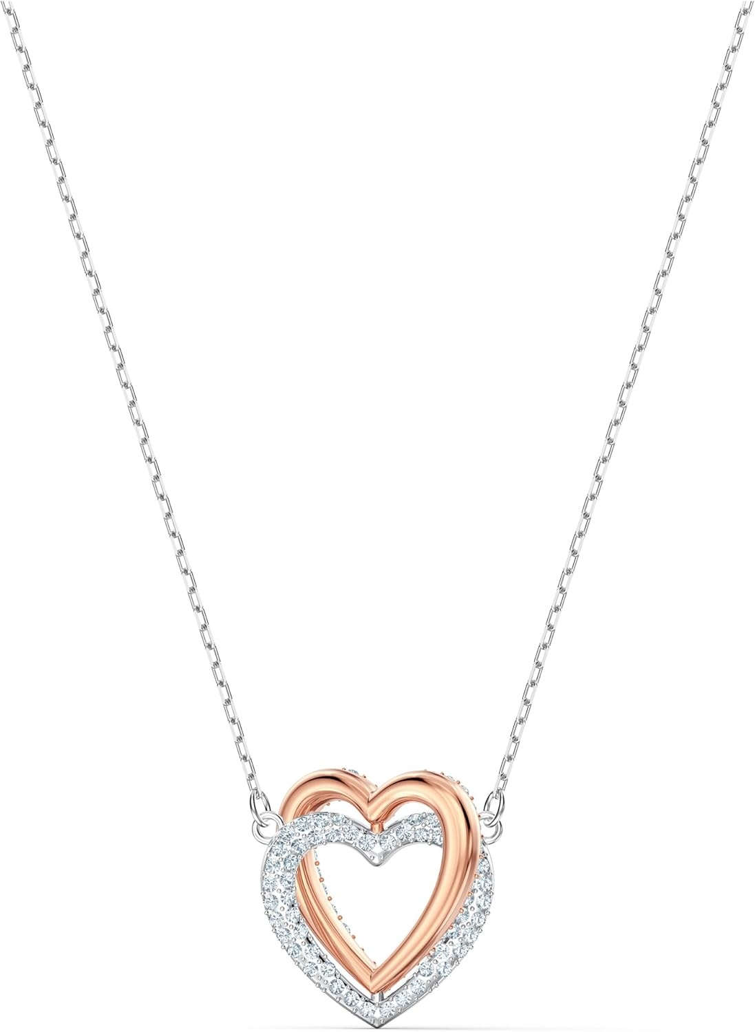 image:imageSwarovski Infinity Heart Jewelry Collection Necklaces and Bracelets Rose Gold amp Rhodium Tone Finish Clear CrystalsNecklace
