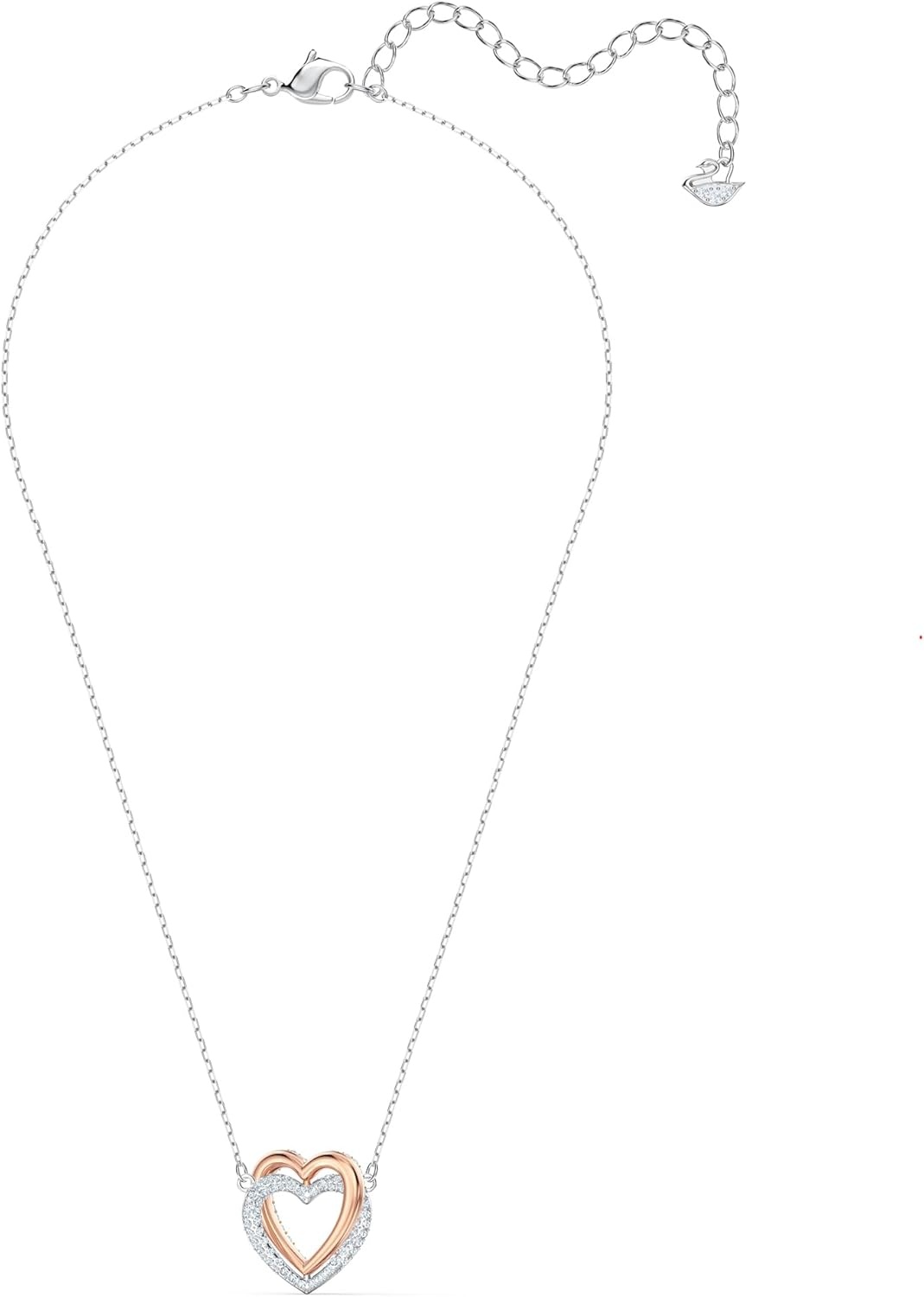 image:imageSwarovski Infinity Heart Jewelry Collection Necklaces and Bracelets Rose Gold amp Rhodium Tone Finish Clear CrystalsNecklace