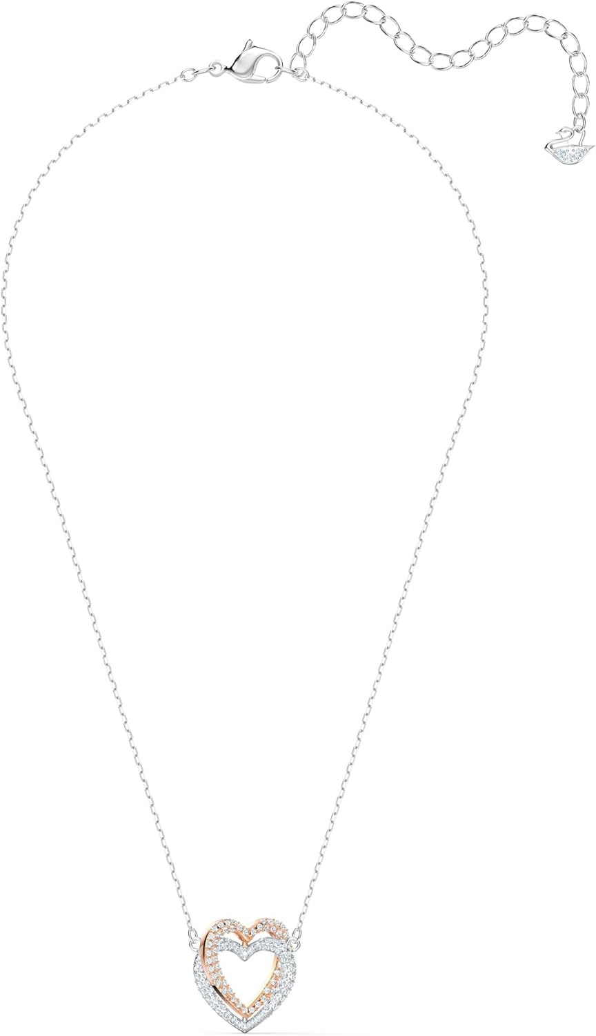 image:imageSwarovski Infinity Heart Jewelry Collection Necklaces and Bracelets Rose Gold amp Rhodium Tone Finish Clear CrystalsNecklace
