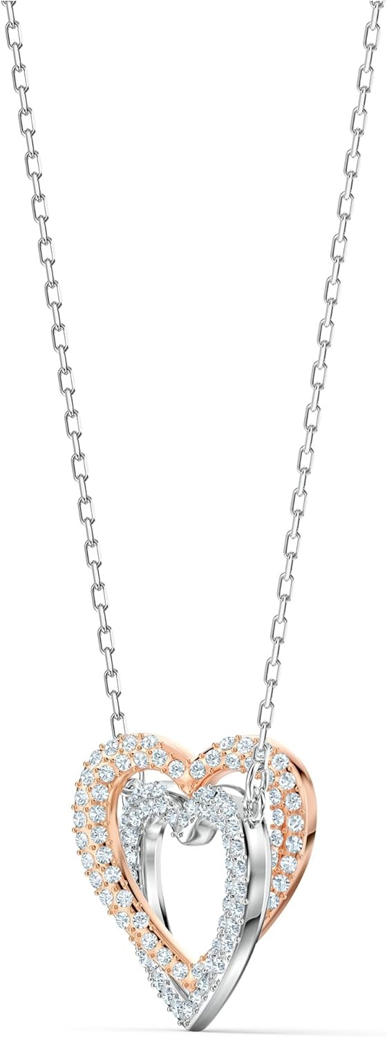 image:imageSwarovski Infinity Heart Jewelry Collection Necklaces and Bracelets Rose Gold amp Rhodium Tone Finish Clear CrystalsNecklace