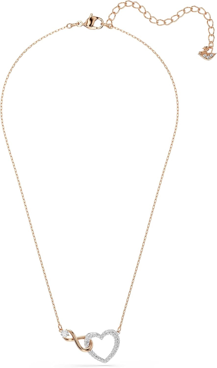 image:imageSwarovski Infinity Heart Jewelry Collection Necklaces and Bracelets Rose Gold amp Rhodium Tone Finish Clear CrystalsPendant Necklace