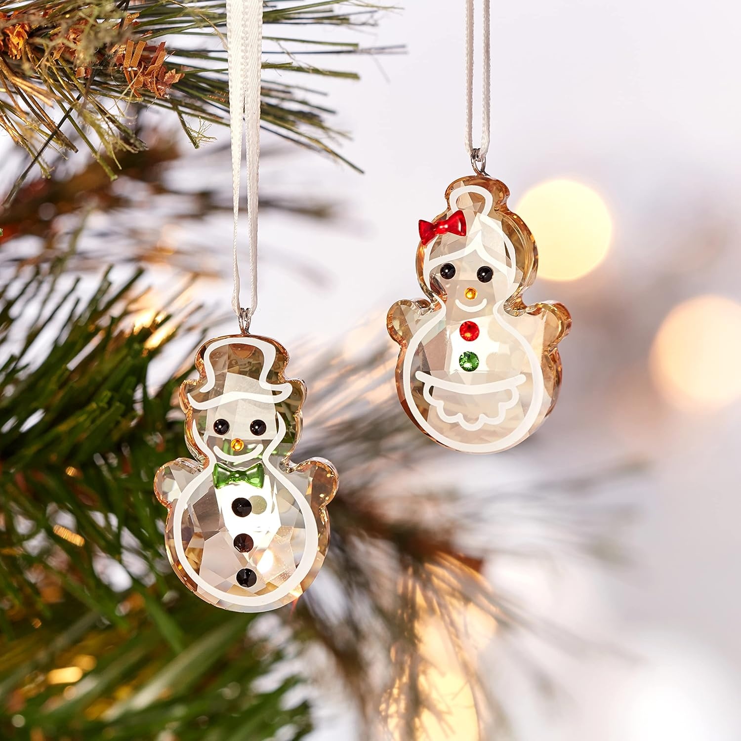 image:imageSwarovski Joyful Ornaments Santas Reindeer Figurine Multicolored Crystals Part of The Joyful Ornaments CollectionGingerbread Couple