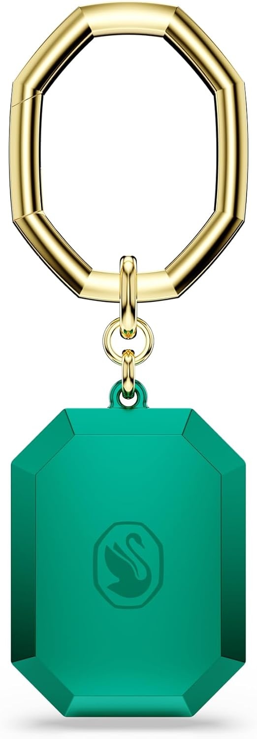 image:imageSwarovski Key Ring Octagon Cut Green Mixed Metal Finish Size 3 14 X 1 18 Inch