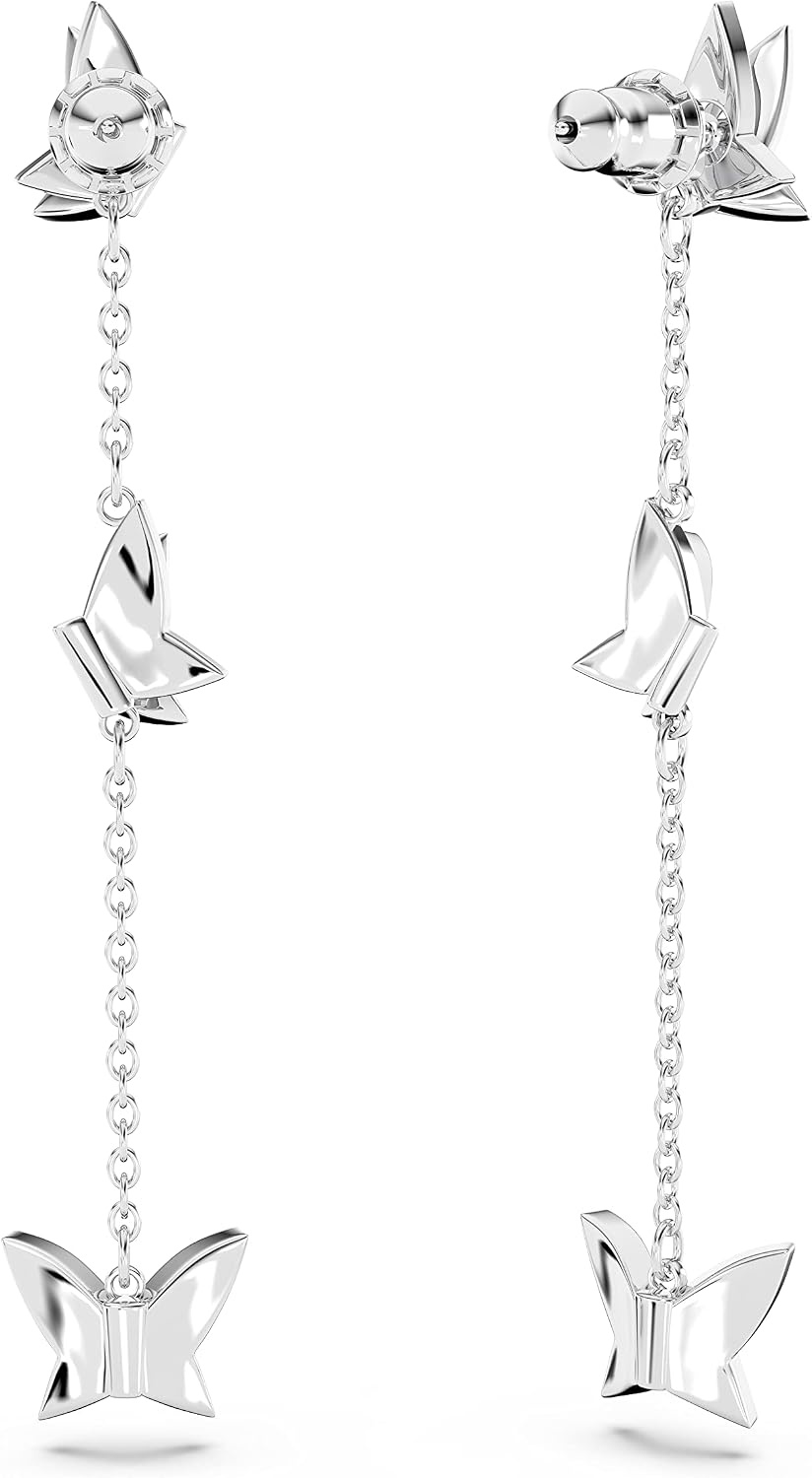 image:imageSwarovski Lilia Butterfly Necklace Earrings and Bracelet Crystal Jewelry Collection Blue Crystals in a Rhodium Tone Finished SettingDrop Earrings