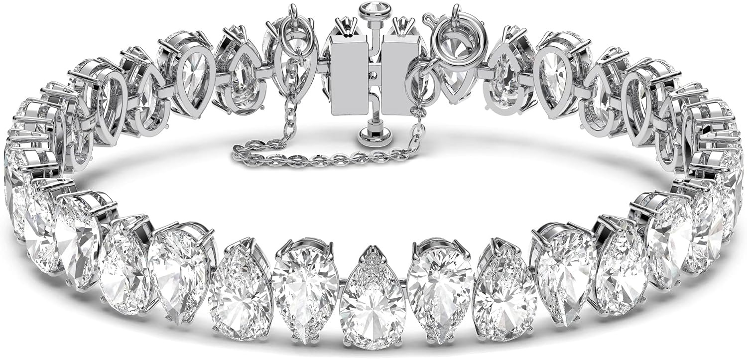 image:imageSwarovski Matrix Bracelet Pear cut Zirconia Clear Rhodium Finish
