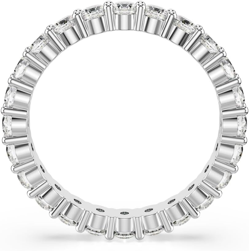 image:imageSwarovski Matrix Crystal Ring Collection Round Cut Prong Setting Rhodium FinishClear Crystal