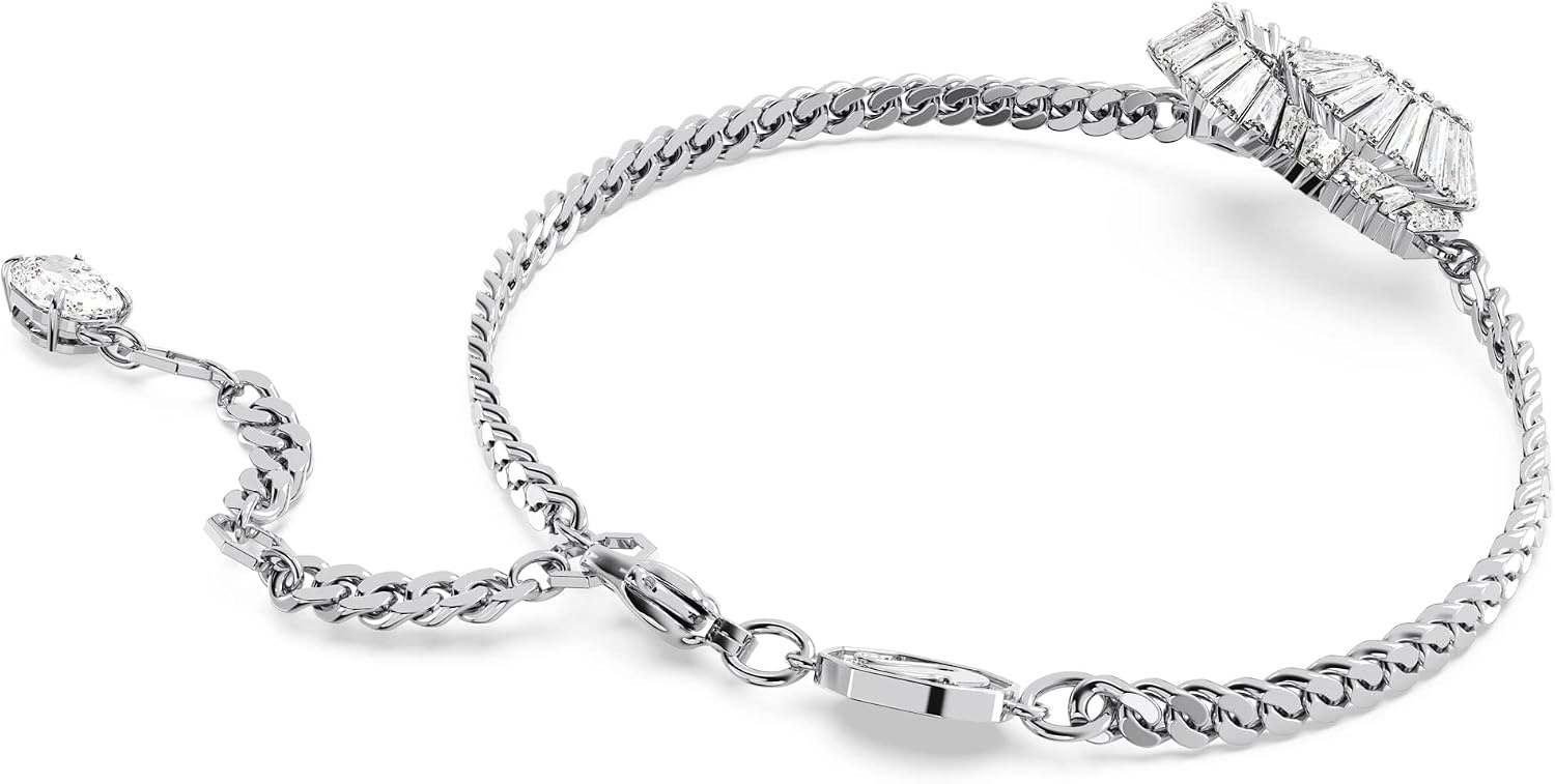 image:imageSwarovski Matrix Hoop Earrings Bracelet Heart Baguette Cut Clear Crystals Rhodium FinishClear Crystal Bracelet