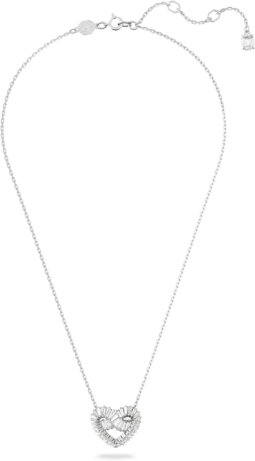 image:imageSwarovski Matrix Hoop Earrings Bracelet Heart Baguette Cut Clear Crystals Rhodium FinishClear Crystal Pendant