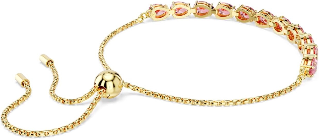 image:imageSwarovski Matrix Hoop Earrings Bracelet Tack Pin Multicolored Crystals GoldTone FinishSoft Bracelet Pink