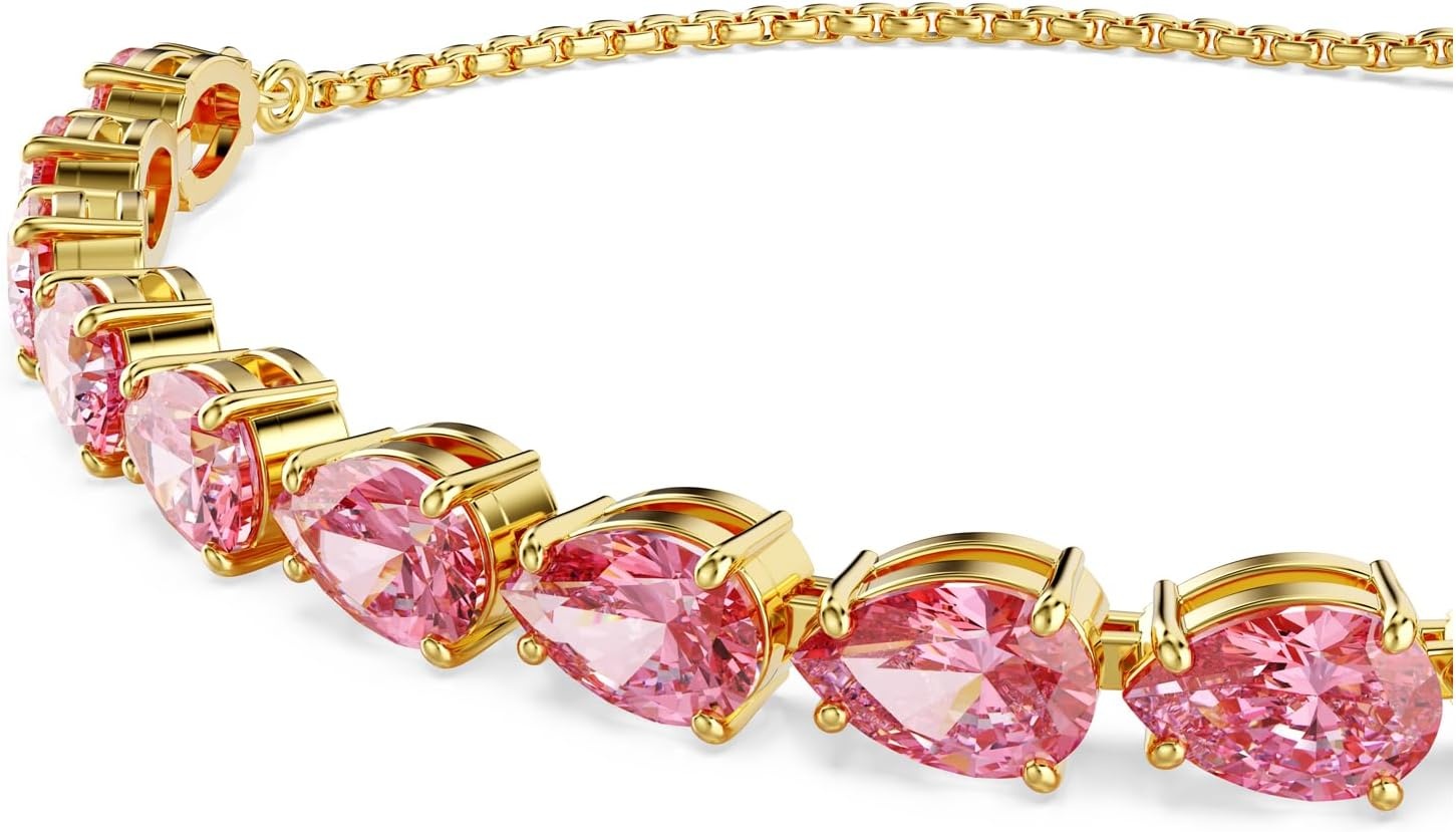 image:imageSwarovski Matrix Hoop Earrings Bracelet Tack Pin Multicolored Crystals GoldTone FinishSoft Bracelet Pink