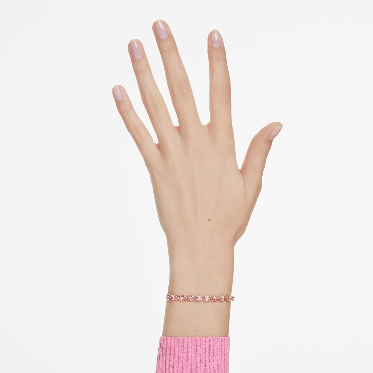 image:imageSwarovski Matrix Hoop Earrings Bracelet Tack Pin Multicolored Crystals GoldTone FinishSoft Bracelet Pink