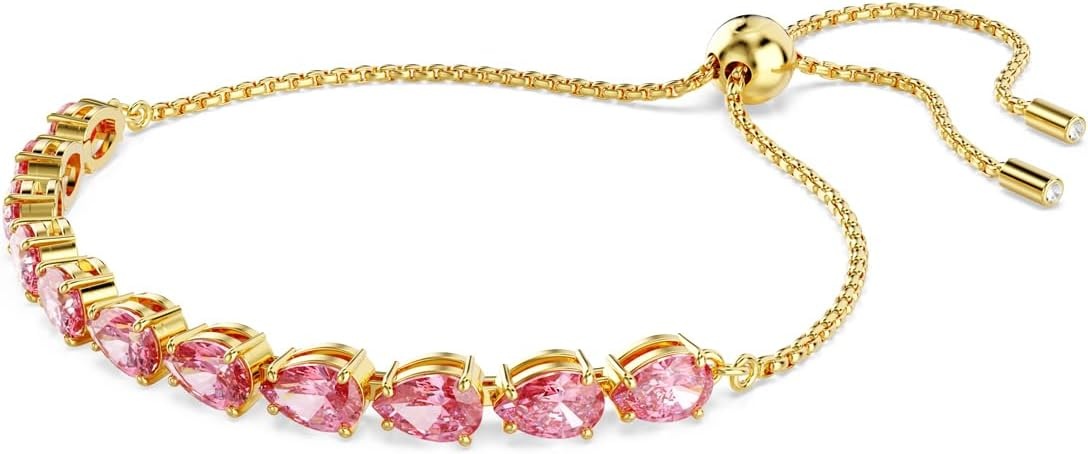 image:imageSwarovski Matrix Hoop Earrings Bracelet Tack Pin Multicolored Crystals GoldTone FinishSoft Bracelet Pink