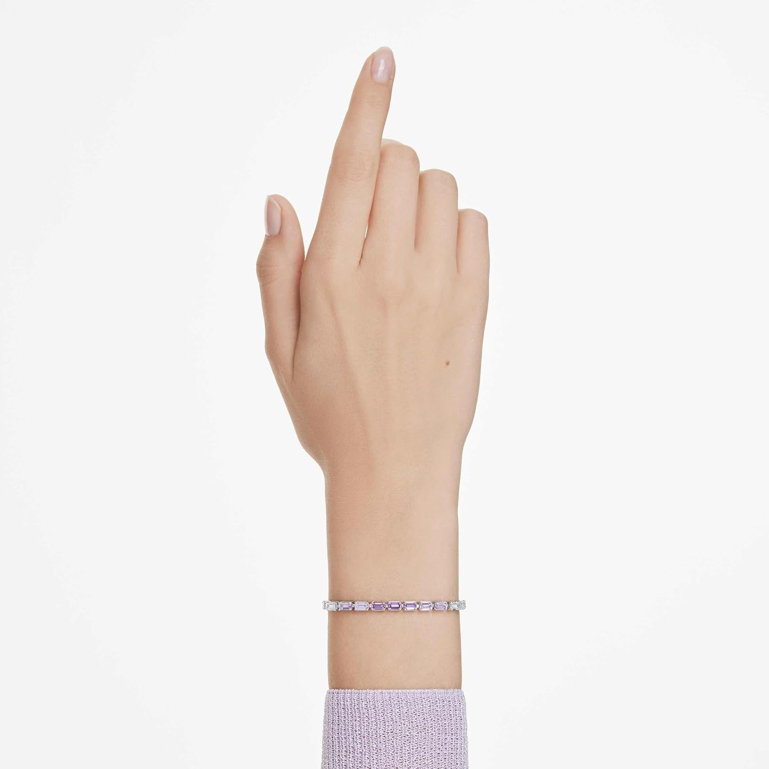 image:imageSwarovski Matrix Hoop Earrings Bracelet Tack Pin Multicolored Crystals GoldTone FinishSoft Bracelet Purple