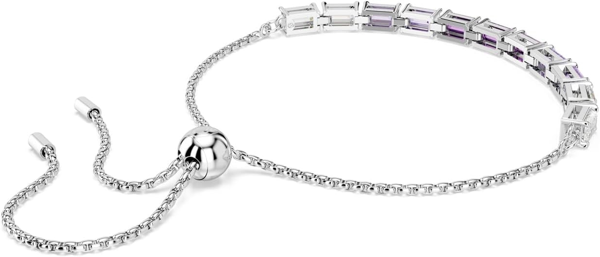 image:imageSwarovski Matrix Hoop Earrings Bracelet Tack Pin Multicolored Crystals GoldTone FinishSoft Bracelet Purple