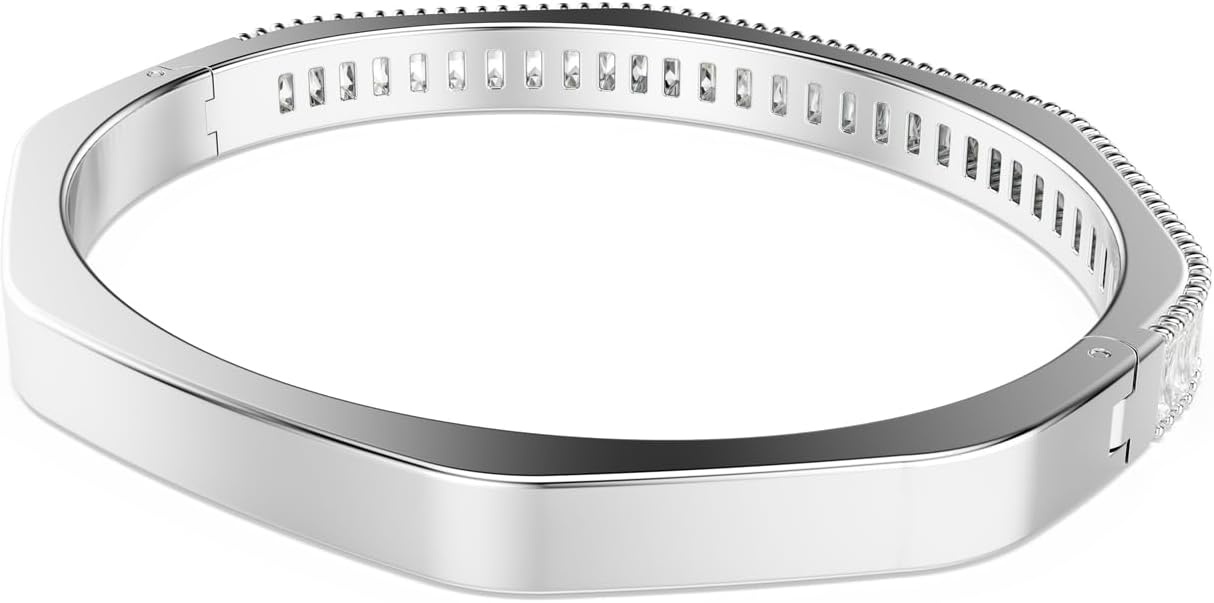image:imageSwarovski Matrix Octagon Bangle Baguette Cut Clear Pink Crystals Rhodium and GoldTone FinishesClear Crystal