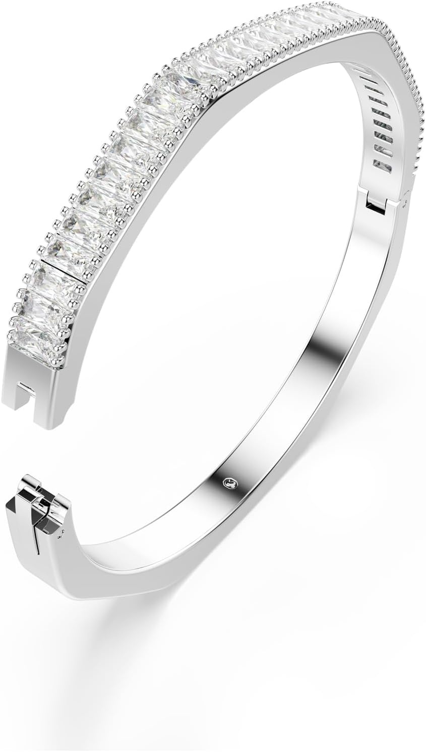 image:imageSwarovski Matrix Octagon Bangle Baguette Cut Clear Pink Crystals Rhodium and GoldTone FinishesClear Crystal