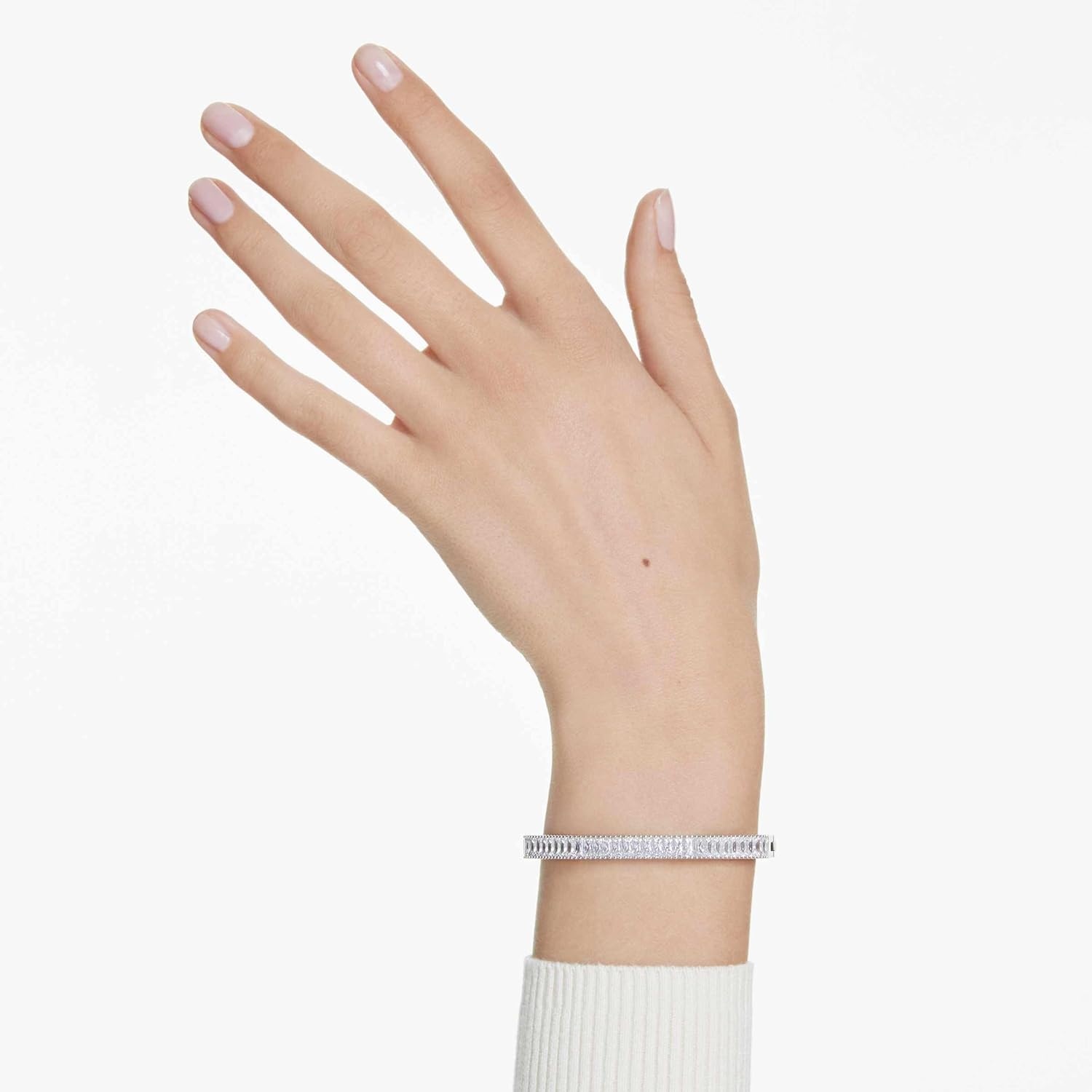 image:imageSwarovski Matrix Octagon Bangle Baguette Cut Clear Pink Crystals Rhodium and GoldTone FinishesClear Crystal
