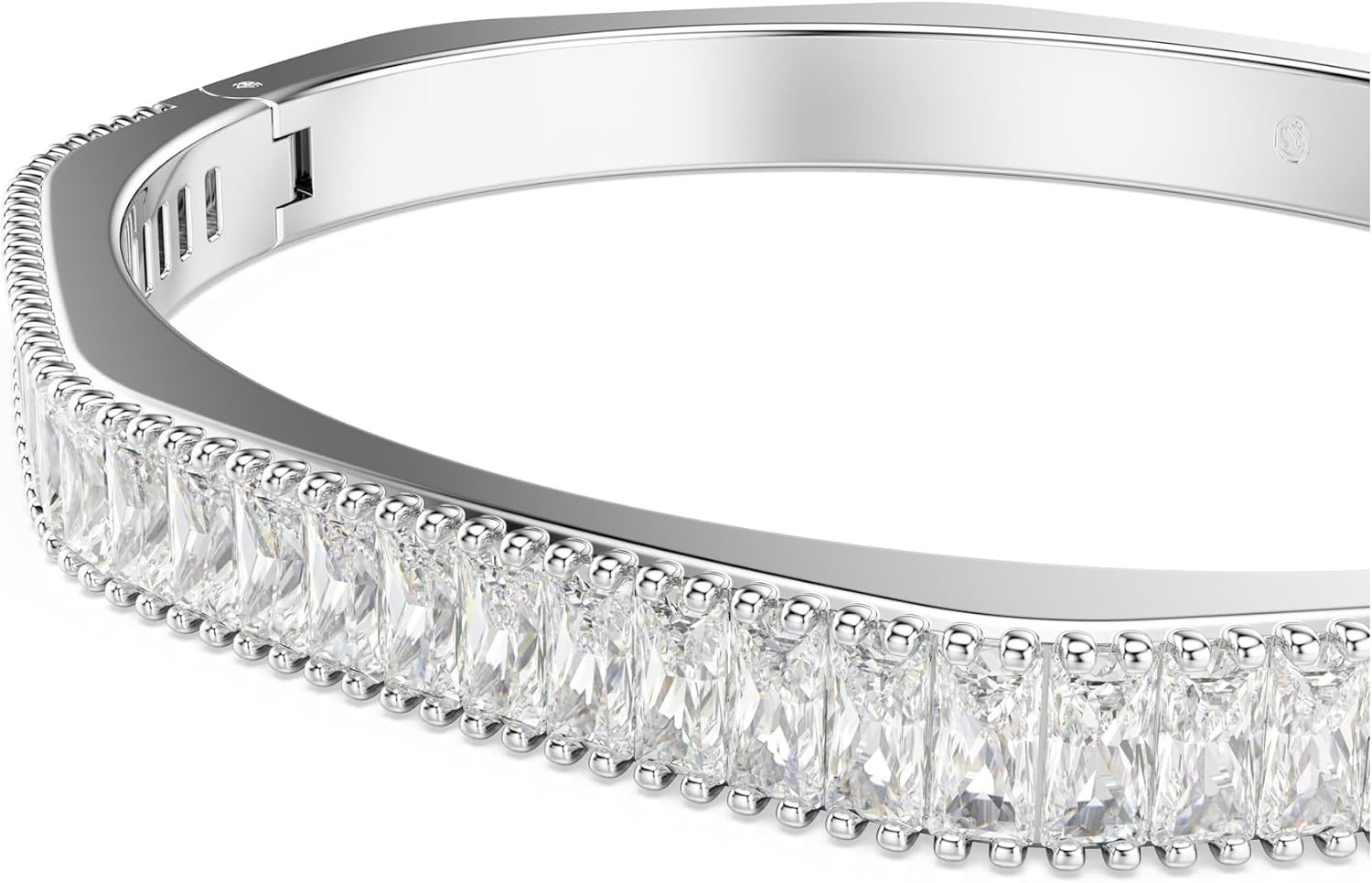 image:imageSwarovski Matrix Octagon Bangle Baguette Cut Clear Pink Crystals Rhodium and GoldTone FinishesClear Crystal